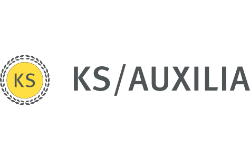 Logo der KS/AUXILIA Rechtsschutzversicherung mit gelb-schwarzem Emblem – Spezialist für privaten und gewerblichen Rechtsschutz